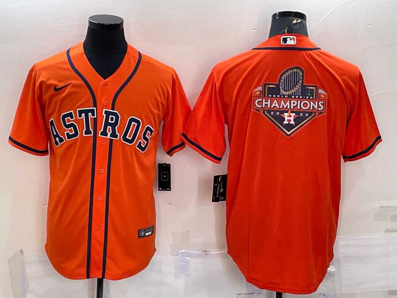 Men%27s Houston Astros Orange Champions Big Logo Stitched MLB Cool Base Nike Jersey->houston astros->MLB Jersey